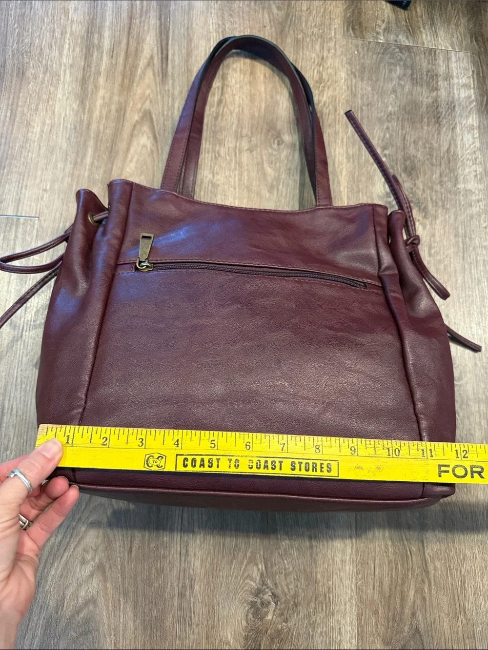 Frye and Co. Vegan Barolo Burgundy Red Tote Shoulder Bag